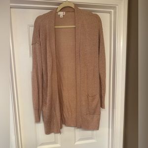 Light pink long cardigan with pockets